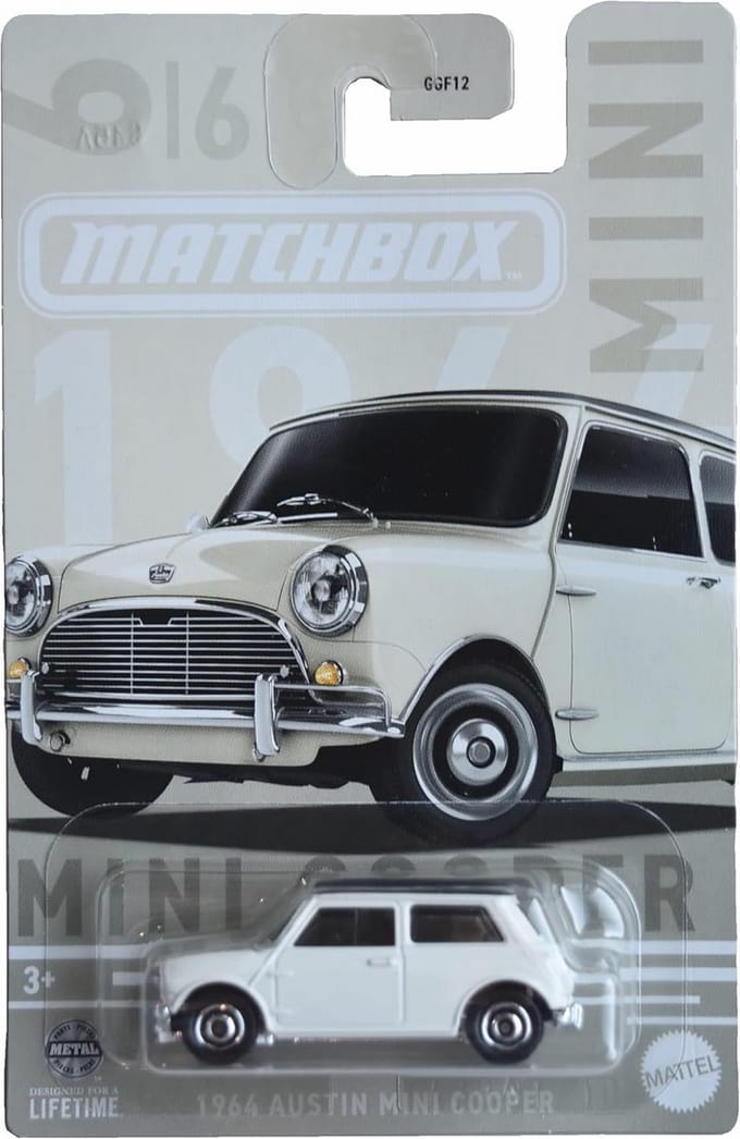 Miniatuur Auto Austin Mini Cooper Klassieker Wit Schaalmodel