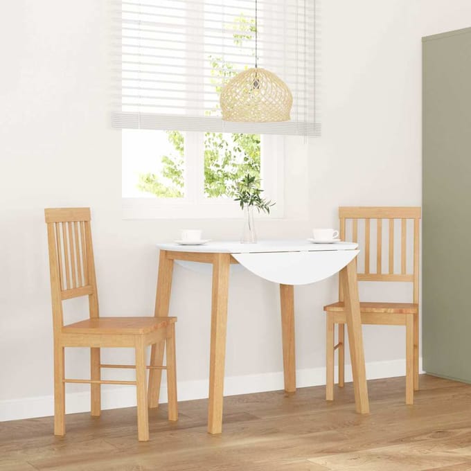 vidaXL Eetkamerstoelen met kussens 2 st massief hout rubber