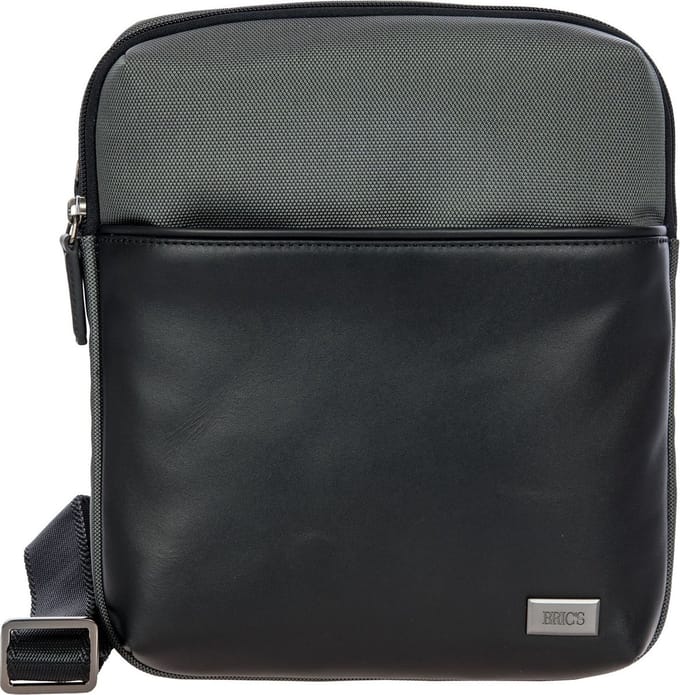 BRIC'S Schoudertas Tabletzak Monza Tracolla Grey / Black Donkergrijs