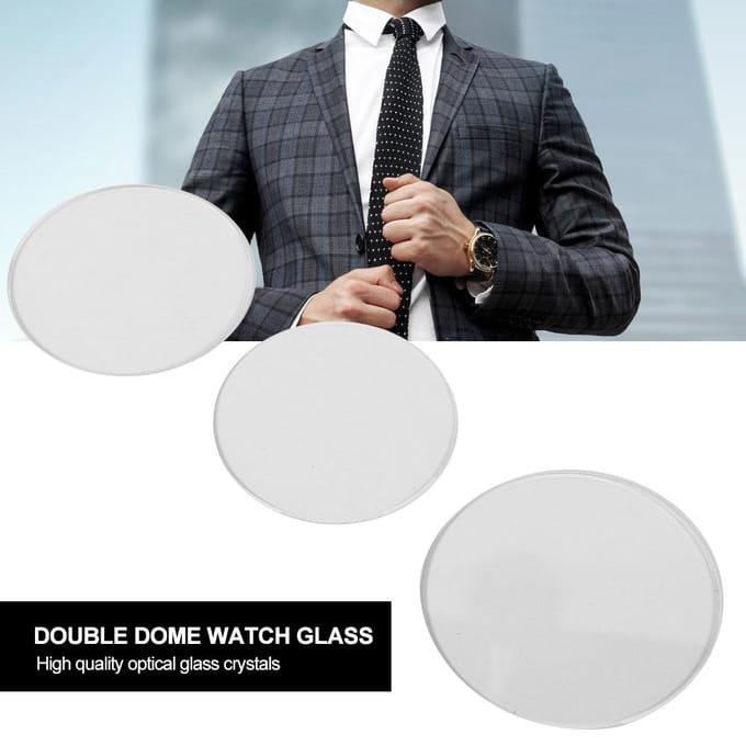 3 stuks Plat Horlogeglas Vervanging Rond Transparant Horlogeglas (35+36+40) white