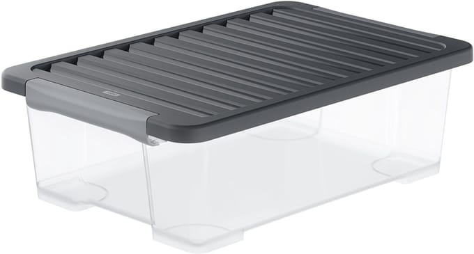 Rotho CORE Plus opbergboxen -afsluitbaar - set van 4 - stapelbaar - 30 ltr