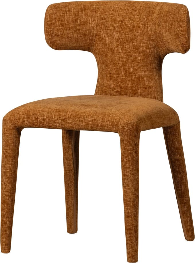 WOOOD Permit Eetkamerstoel - Geweven Stof - Cinnamon/Oranje - 78x52x53 cm