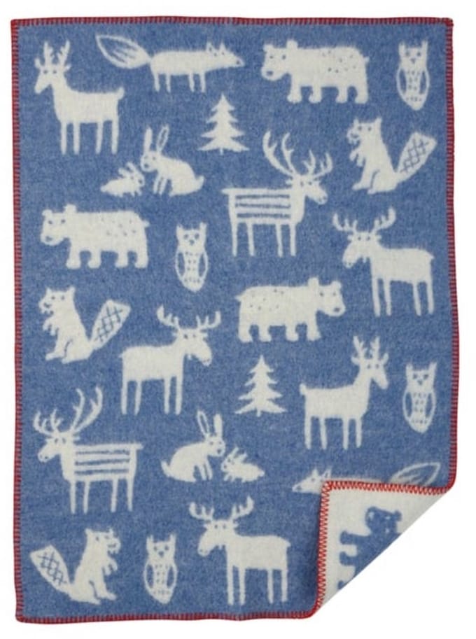 Klippan wollen wiegdeken -Forest blue- 70X90 cm
