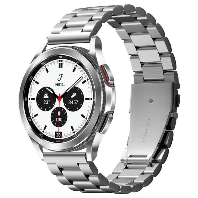 Spigen Modern Fit Universeel Smartwatch 20MM Bandje RVS Zilver