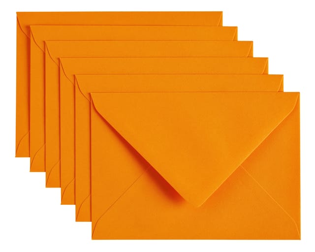 Papicolor Envelop C6 oranje 105gr-CV 6 stuks 302911 - 114x162 mm