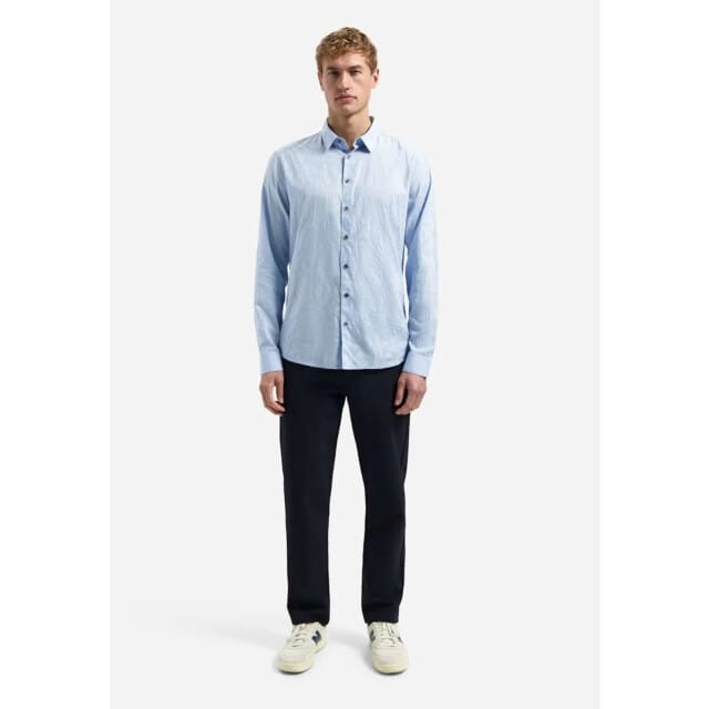 No Excess Shirt allover jacquard blue