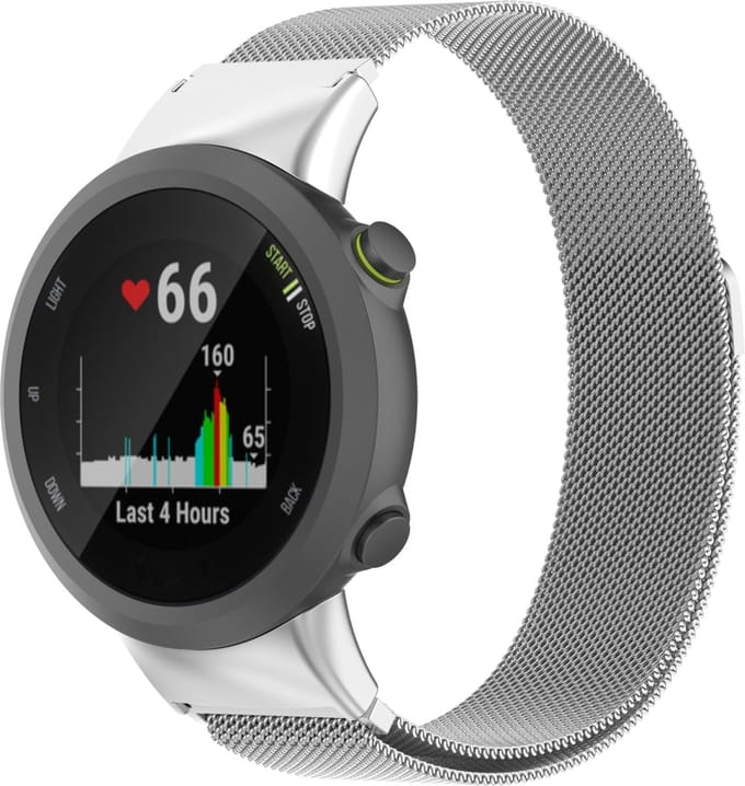 By Qubix - Geschikt voor Garmin Forerunner 45 / 45S - Milanese bandje - Zilver