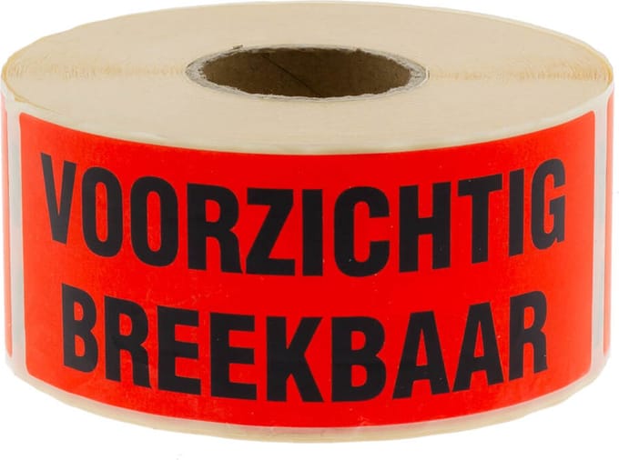 500x Etiket 'Voorzichtig/Breekbaar'