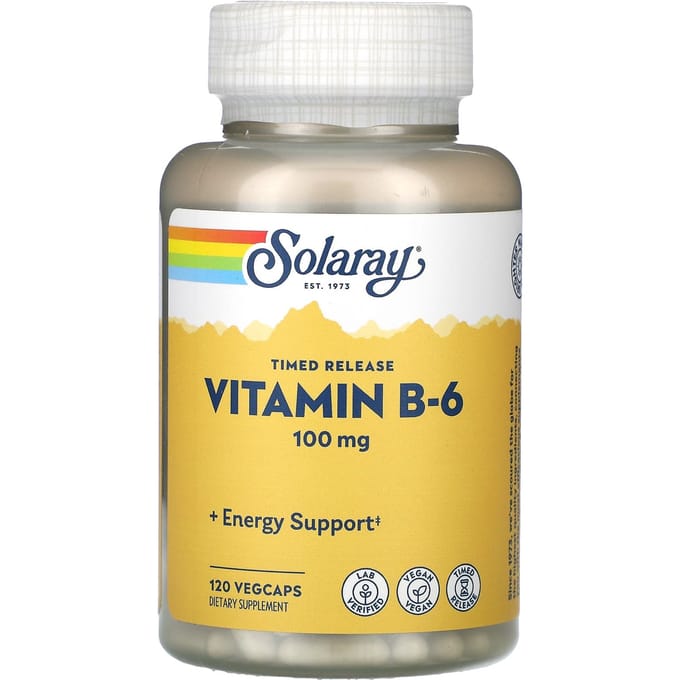 Vitamine B6, 100 mg, 120 vegetarische capsules
