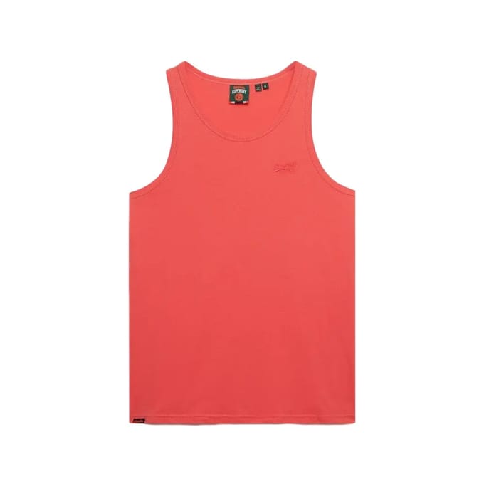 Superdry Essential Logo Unbrushed Mouwloos T-shirt Roze M Man