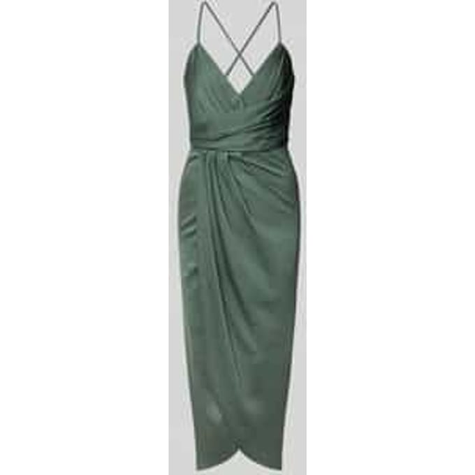 Cocktailjurk van satijn met wikkel-look