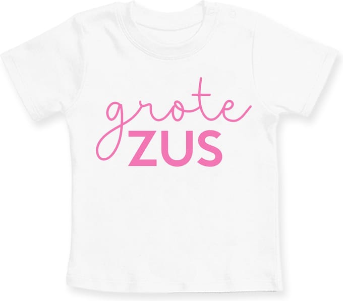 Strijkapplicatie _ Grote Zus_ Magenta