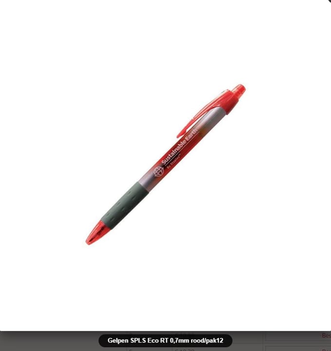 STAPLES - Gelpennen rood 0.7 mm - SPLS Eco RT- Pak a 12 stuks