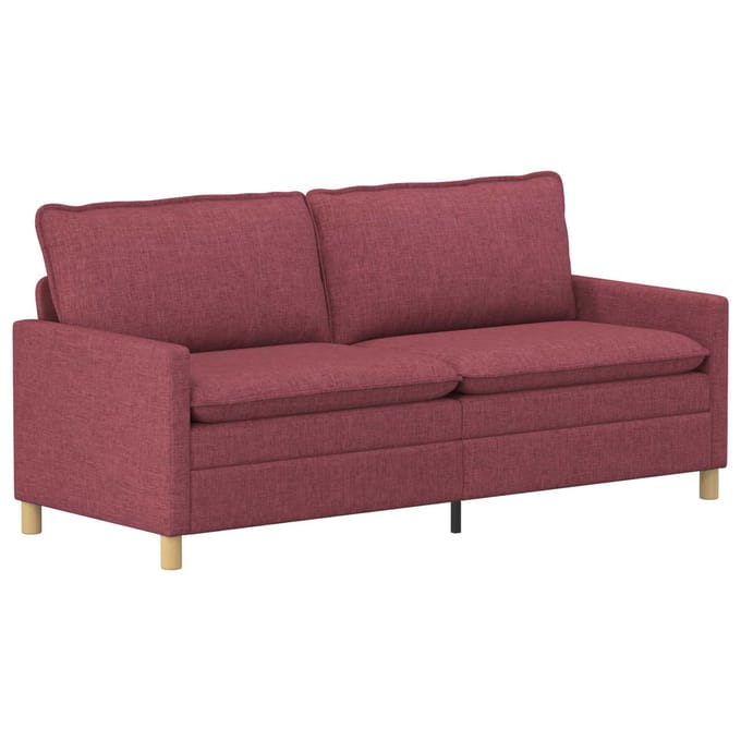 vidaXL - Bank - 3-zits - Wijnrood - 196 - x - 81 - x - 87,5 - cm - Stof