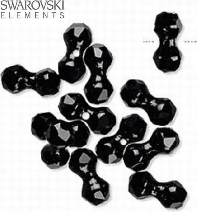 Swarovski Elements, Modular kralen (5150), 11x6mm, jet, 6 stuks