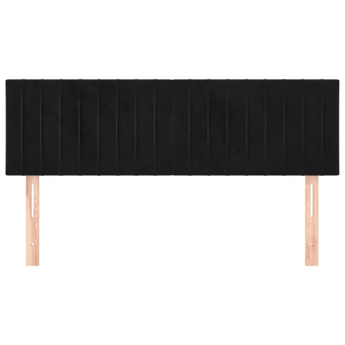 vidaXL - Hoofdborden - 144x5x78/88 - cm - fluweel - zwart