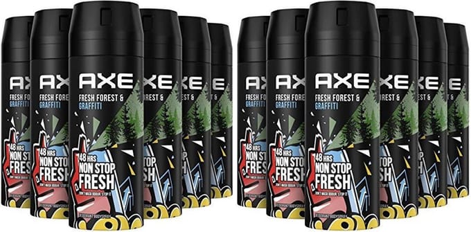Axe Deospray - Collision Fresh Forest + Graffiti 150 ml - Voordeelverpakking 12 stuks