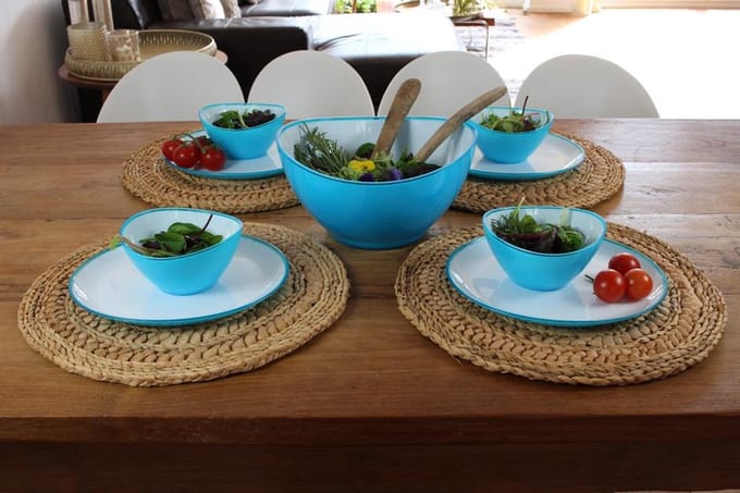 Ovale dinerborden set groen 2 stuks