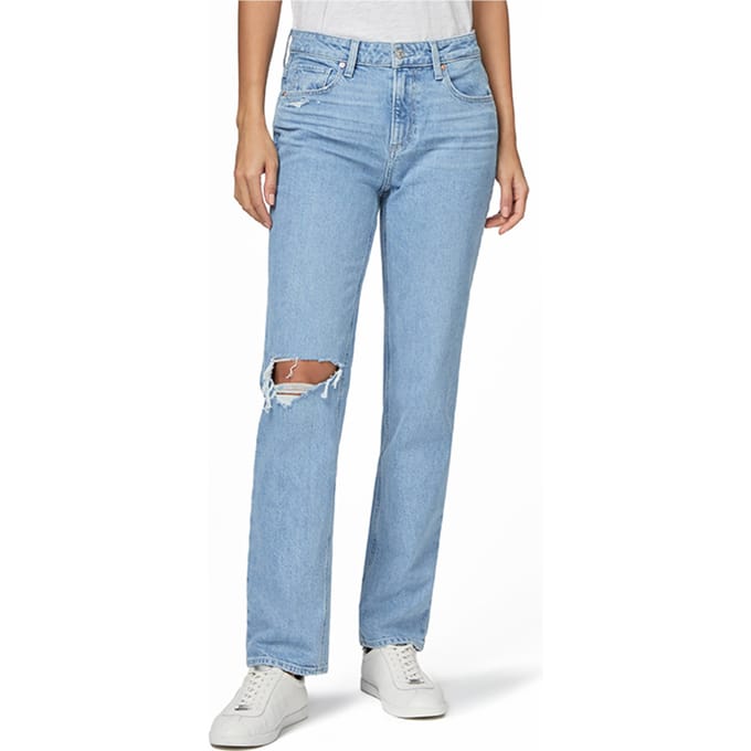 PAIGE Noella 30in Starcourt Destructed Maat: W24 | Straight Jeans Outlet | Dames | Blauw