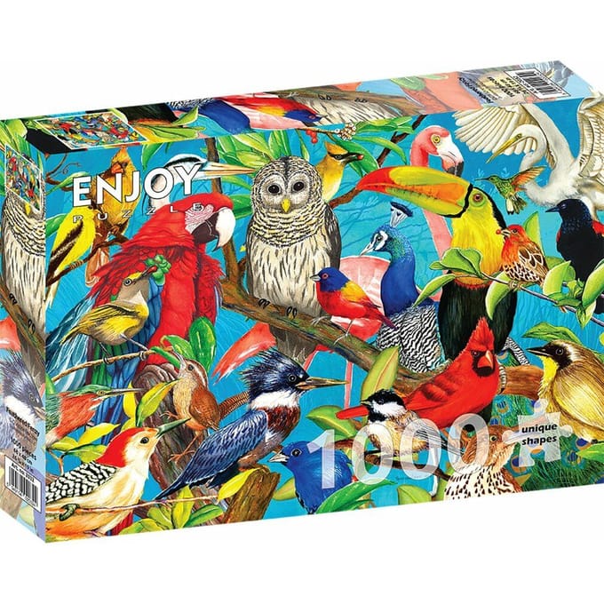 Enjoy Puzzle puzzel Federn über Federn - 1000 stukjes puzzelplezier.