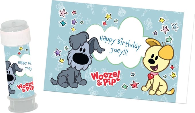 Bellenblaassticker - Woezel en Pip - 11 x 6,8 cm - 6 stuks