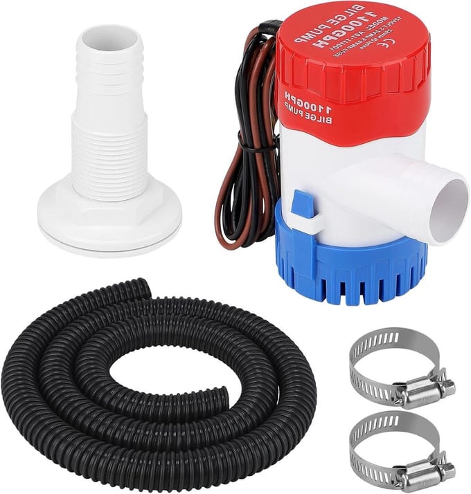 Waterpomp - Bilge pomp - Boot drooghouden - Hoge capaciteit - 1100 GPH - Grijs