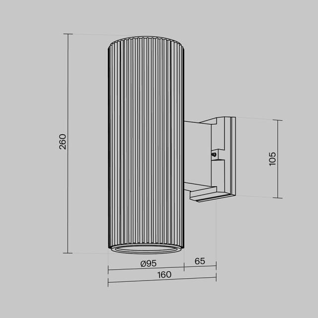 Maytoni Outdoor - Wandlamp Rando - Wit - Ø9,5