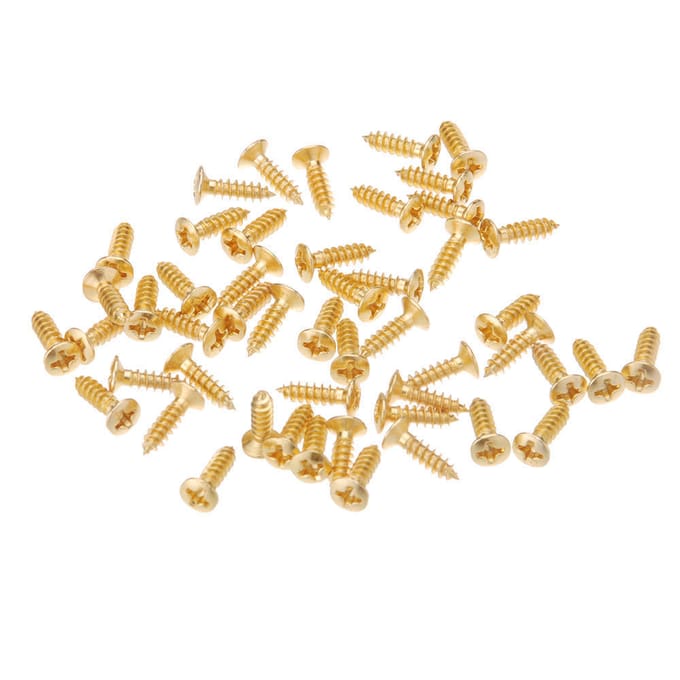 50 schroeven verguld 3 mm voor Fender Strat Tele elektrische gitaar slagplaat Scratchplate goud