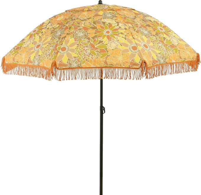 Mica Decorations Parasol Bloem - 220x220x238 cm - Polyester - Bruin