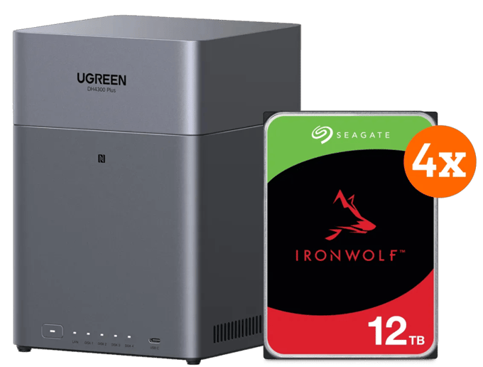 UGREEN NASync DH4300 + Seagate Ironwolf 12TB 4-Pack