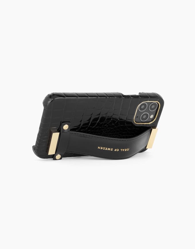 iDeal of Sweden Statement Case Strap Handle voor iPhone 11 Pro/XS/X Neo Noir Croco - Strap Handle