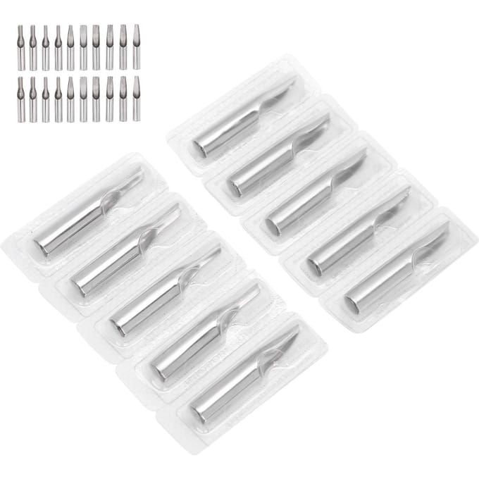 Kit de 20 embouts de tatouage en acier inoxydable Embouts d'aiguilles de tatouage 5FT 7FT 9FT 11FT 13FT 15FT 5RT 7RT white