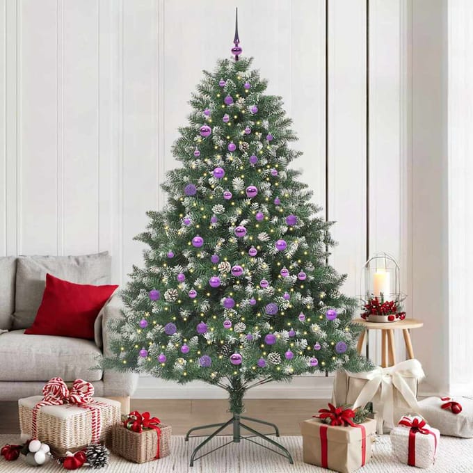 vidaXL - Kunstkerstboom - Groen - 210 - cm - PVC - en - Plastic - en - Staal