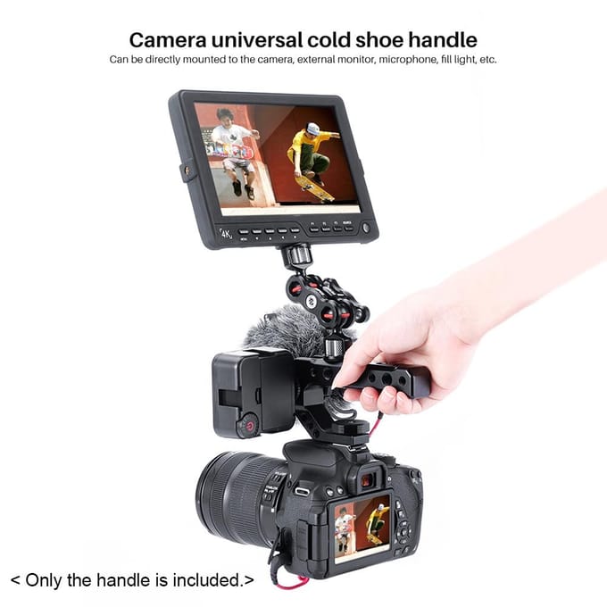 UURig R005 Universele camera-koudeschoenhandgreep van aluminiumlegering met 1/4 inch black