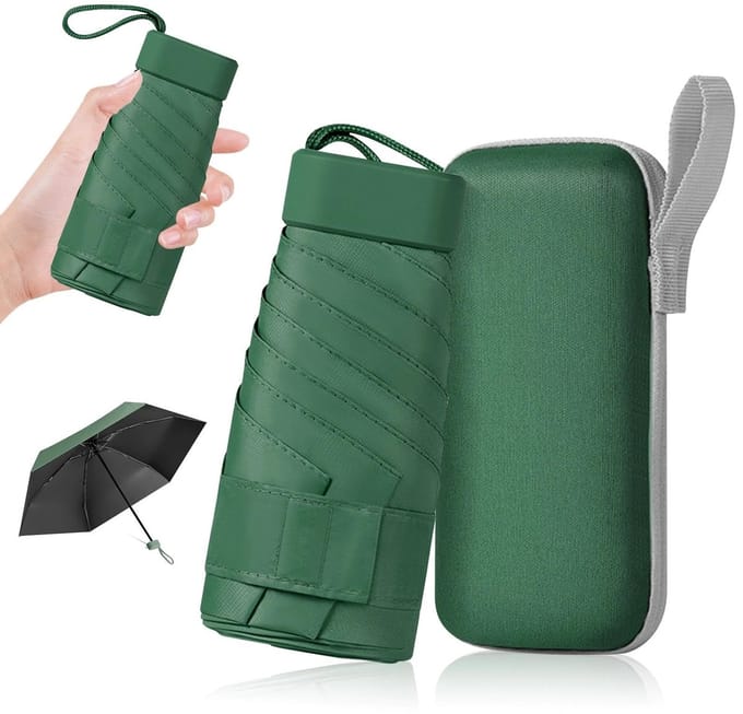 Dailygoods - AKONE Paraplu met etui, zakparaplu, ultralicht, mini-parasol, uv-paraplu