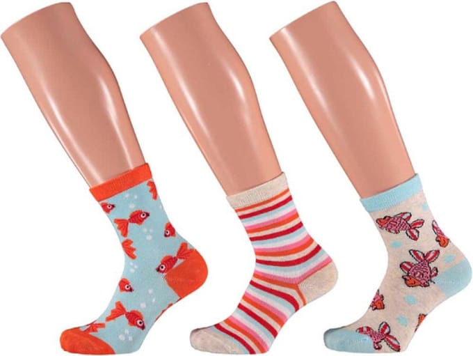Apollo - Sokken vis - Rood - In cadeauverpakking - Maat 31/34 - Carnaval