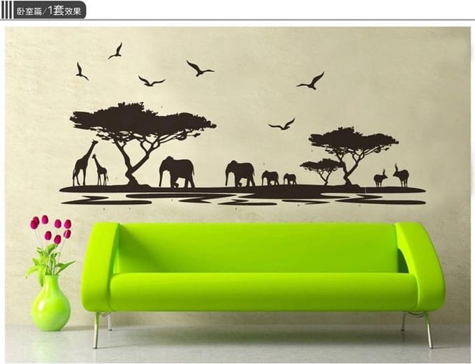 Pinehouse XL muursticker Africa