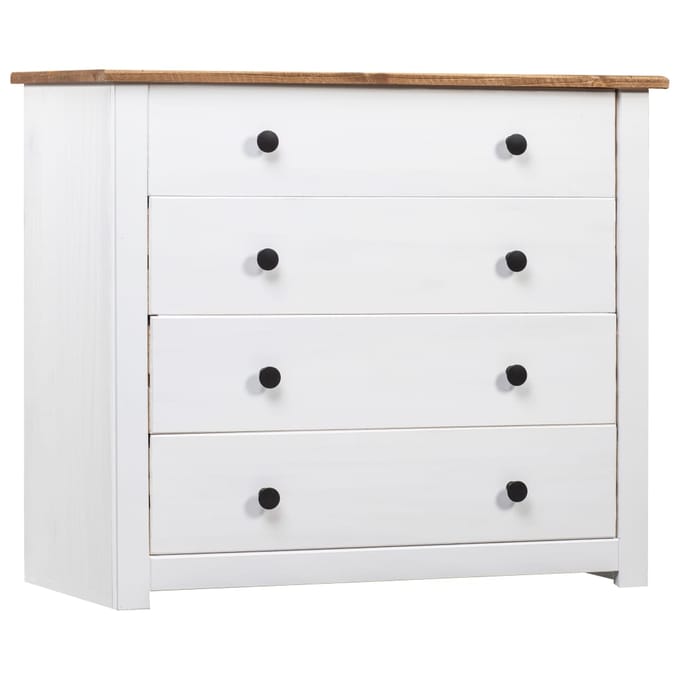 vidaXL - Bijzetkast - Panama - Range - 80x40x73 - cm - grenenhout - wit