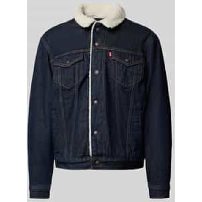 Jeansjack met voering van teddybont, model 'GIVE IT A RINSE'