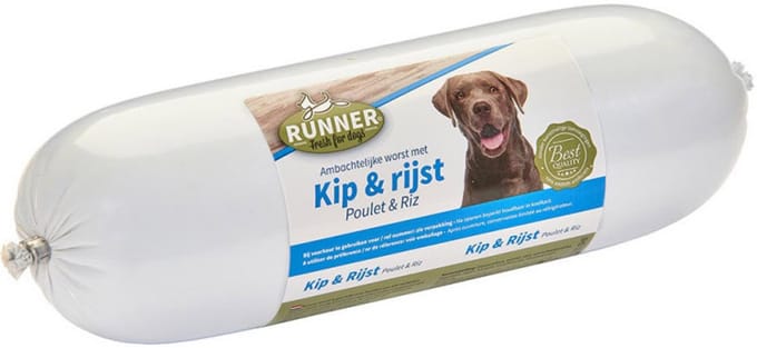 Runner ambachtelijke worst kip-rijst doos 8 stuks x 800 gram