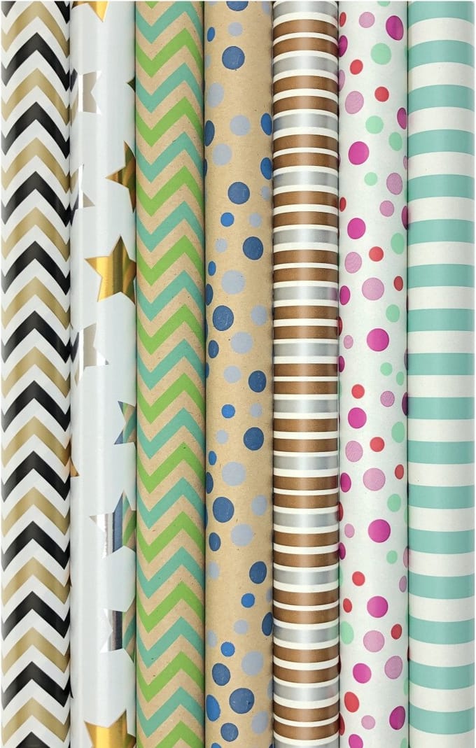 Assortiment cadeaupapier inpakpapier CH3 - 200 x 70 cm - 5 rollen