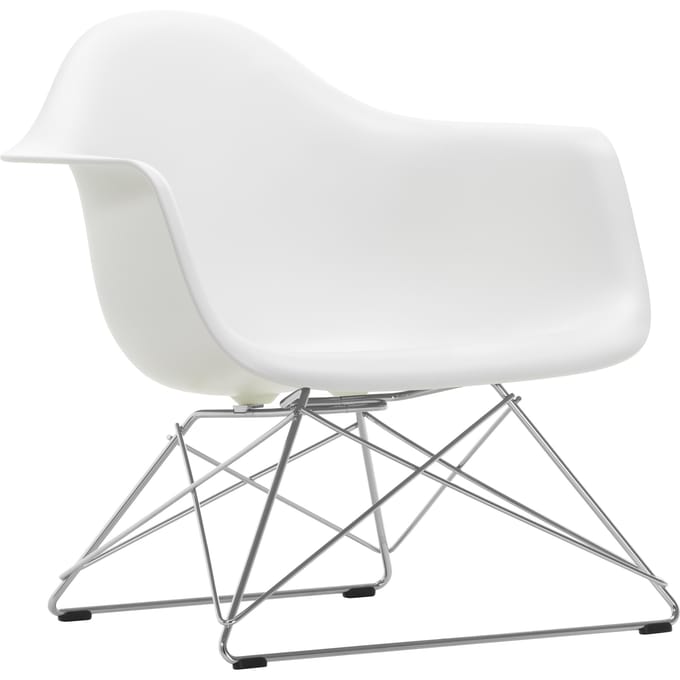 Vitra Eames Plastic Armchair LAR - wit - glanzend chroom