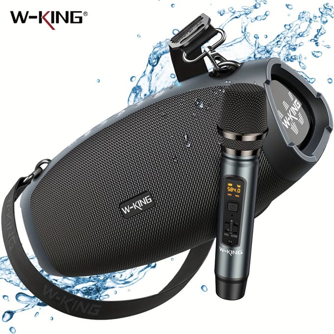 W-KING X10MIC Draagbare Bluetooth-luidsprekers (120W PEAK) 70W met draadloze microfoon, waterdichte draadloze Bluetooth voor buitengebruik