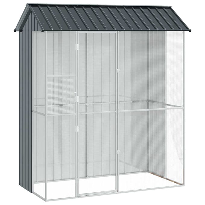 vidaXL Vogelkooi Antraciet 215 x 110 x 247 cm Gegalvaniseerd staal