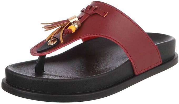 Dames Teenslippers met Kraaltjes en Kwastje Mt:40