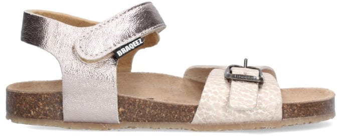Braqeez 426412-796 Meisjes Platte Sandalen - Roze - Leer - Klittenband