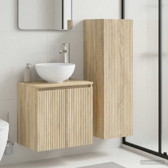 vidaXL - Badkamermeubel - Set - 2 - st - Sonoma - Eiken - 33 - x - 34,5 - x - 100 - cm