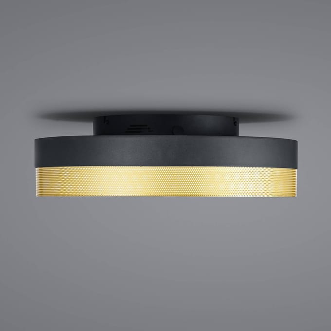 HELL Mesh LED plafondlamp, Ø 45 cm, zwart/goud