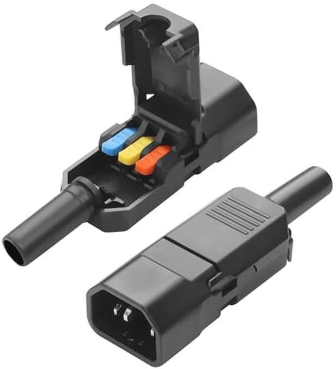 C14 Netstekkeradapter 10A - Voedingsadapter voor Zelf Aansluiten - 2 Stuks