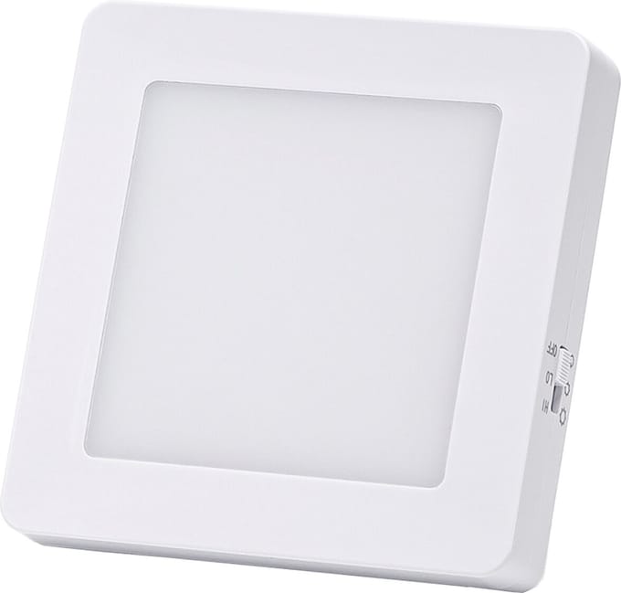 Stekkerlamp - Nachtlamp met Dag en Nacht Sensor - 0.36W - Warm Wit 3000K - Vierkant - Mat Wit - Kunststof